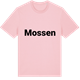 Pink Cotton t-shirt med Mossen fetstil t-shirt
