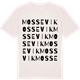 Vintage White t-shirt med Mossevik ordlek t-shirt