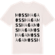 Vintage White t-shirt med Mosshaga ordlek t-shirt