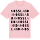 Pink Cotton t-shirt med Mosslanda ordlek t-shirt