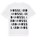 White t-shirt med Mosslanda ordlek t-shirt