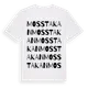 White t-shirt med Mosstakan ordlek t-shirt