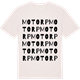 Vintage White t-shirt med Motorp ordlek t-shirt