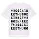 White t-shirt med Muggekärret ordlek t-shirt