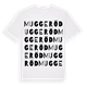 White t-shirt med Muggeröd ordlek t-shirt