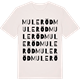 Vintage White t-shirt med Muleröd ordlek t-shirt