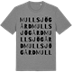 Mid Heather Gray t-shirt med Mullsjö gård ordlek t-shirt