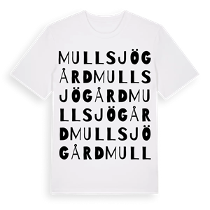 Mullsjö gård ordlek t-shirt – ekologisk bomull t-shirt från Pinshirt