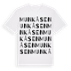 White t-shirt med Munkåsen ordlek t-shirt