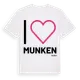 White t-shirt med Jag älskar Munken t-shirt stort tryck