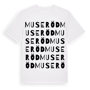 Museröd ordlek t-shirt – ekologisk bomull t-shirt från Pinshirt