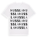 White t-shirt med Mussla ordlek t-shirt