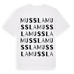 Mussla ordlek t-shirt – ekologisk bomull t-shirt från Pinshirt