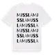 White t-shirt med Mussla ordlek t-shirt