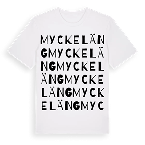 Myckeläng ordlek t-shirt – ekologisk bomull t-shirt från Pinshirt