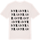 Vintage White t-shirt med Myra ordlek t-shirt