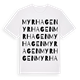 White t-shirt med Myrhagen ordlek t-shirt