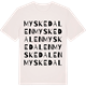Vintage White t-shirt med Myskedalen ordlek t-shirt
