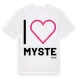 White t-shirt med Jag älskar Myste t-shirt stort tryck