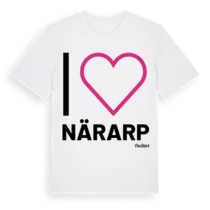 Jag älskar Närarp t-shirt stort tryck – ekologisk bomull t-shirt från Pinshirt
