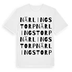 Närlingstorp ordlek t-shirt – ekologisk bomull t-shirt från Pinshirt