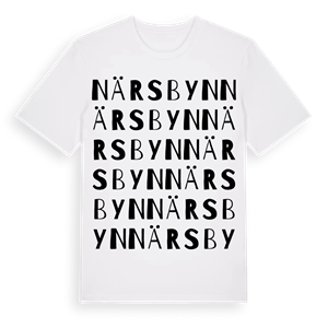 Närsbyn ordlek t-shirt – ekologisk bomull t-shirt från PinShirt