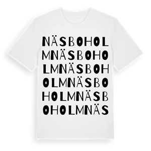 Näsboholm ordlek t-shirt – ekologisk bomull t-shirt från Pinshirt