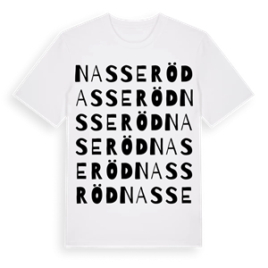 Nasseröd ordlek t-shirt – ekologisk bomull t-shirt från Pinshirt