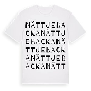 Nättjebacka ordlek t-shirt – ekologisk bomull t-shirt från Pinshirt
