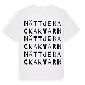Nättjebacka kvarn ordlek t-shirt – ekologisk bomull t-shirt från Pinshirt