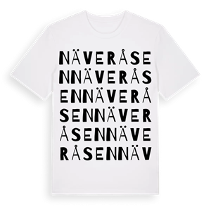 Näveråsen ordlek t-shirt – ekologisk bomull t-shirt från Pinshirt