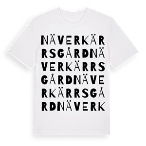 Näverkärrs gård ordlek t-shirt – ekologisk bomull t-shirt från Pinshirt