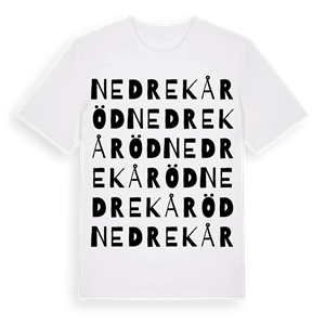 Nedre Kåröd ordlek t-shirt – ekologisk bomull t-shirt från Pinshirt
