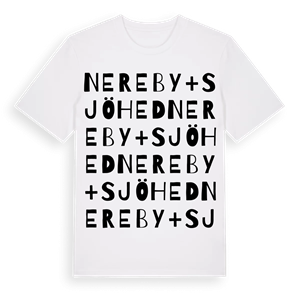 Nereby + Sjöhed ordlek t-shirt – ekologisk bomull t-shirt från Pinshirt