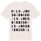 Vintage White t-shirt med Nils-Jonsgården ordlek t-shirt