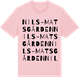 Pink Cotton t-shirt med Nils-Matsgården ordlek t-shirt