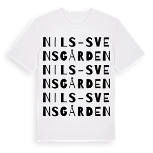 Nils-Svensgården ordlek t-shirt – ekologisk bomull t-shirt från Pinshirt