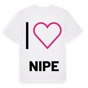 Jag älskar Nipe t-shirt stort tryck – ekologisk bomull t-shirt från Pinshirt