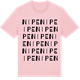 Pink Cotton t-shirt med Nipe ordlek t-shirt