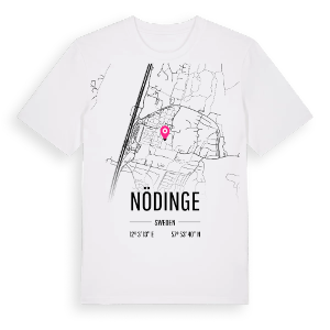 Nödinge karta t-shirt – ekologisk bomull t-shirt från Pinshirt