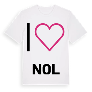 Jag älskar Nol t-shirt stort tryck – ekologisk bomull t-shirt från Pinshirt