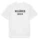 White t-shirt med Nolgården i Sverige t-shirt