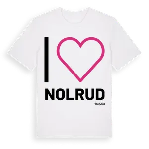 Jag älskar Nolrud t-shirt stort tryck – ekologisk bomull t-shirt från Pinshirt