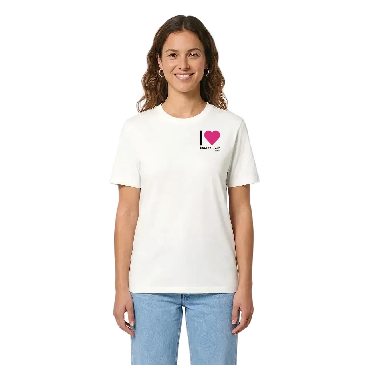 Jag älskar Nolskyttlan t-shirt litet tryck i miljö