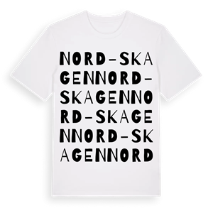 Nord-Skagen ordlek t-shirt – ekologisk bomull t-shirt från Pinshirt