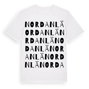 Nordanlä ordlek t-shirt – ekologisk bomull t-shirt från Pinshirt