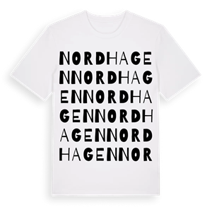 Nordhagen ordlek t-shirt – ekologisk bomull t-shirt från Pinshirt