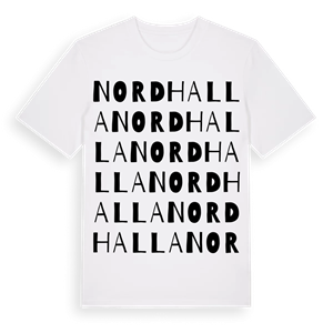 Nordhalla ordlek t-shirt – ekologisk bomull t-shirt från Pinshirt