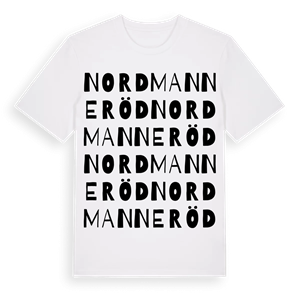 Nordmanneröd ordlek t-shirt – ekologisk bomull t-shirt från Pinshirt