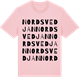 Pink Cotton t-shirt med Nordsvedjan ordlek t-shirt